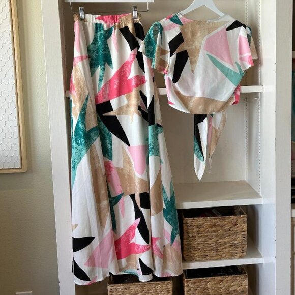 LuLus Daydreaming White Print Two-Piece Maxi Dress Set (SIZES XS & XS) - Picture 9 of 13